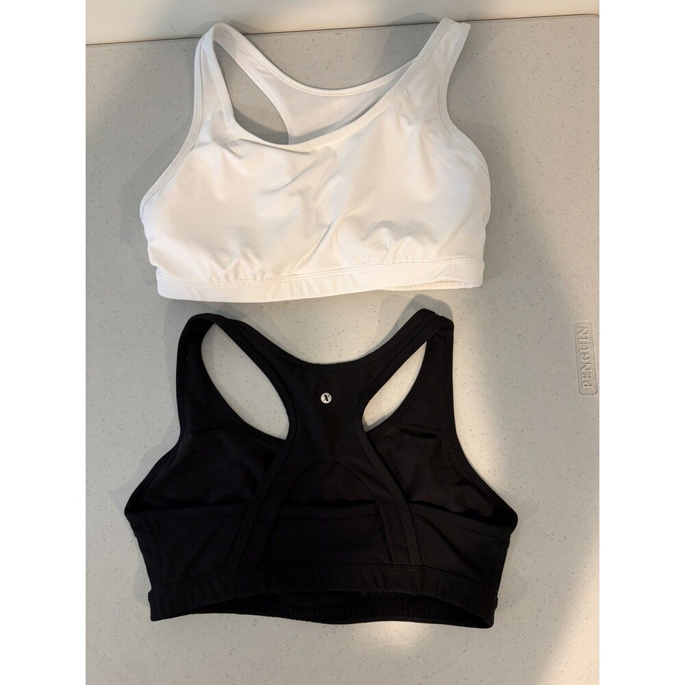 Xersion Bra Set Lot of 2 Black White Size Large with Medium Support